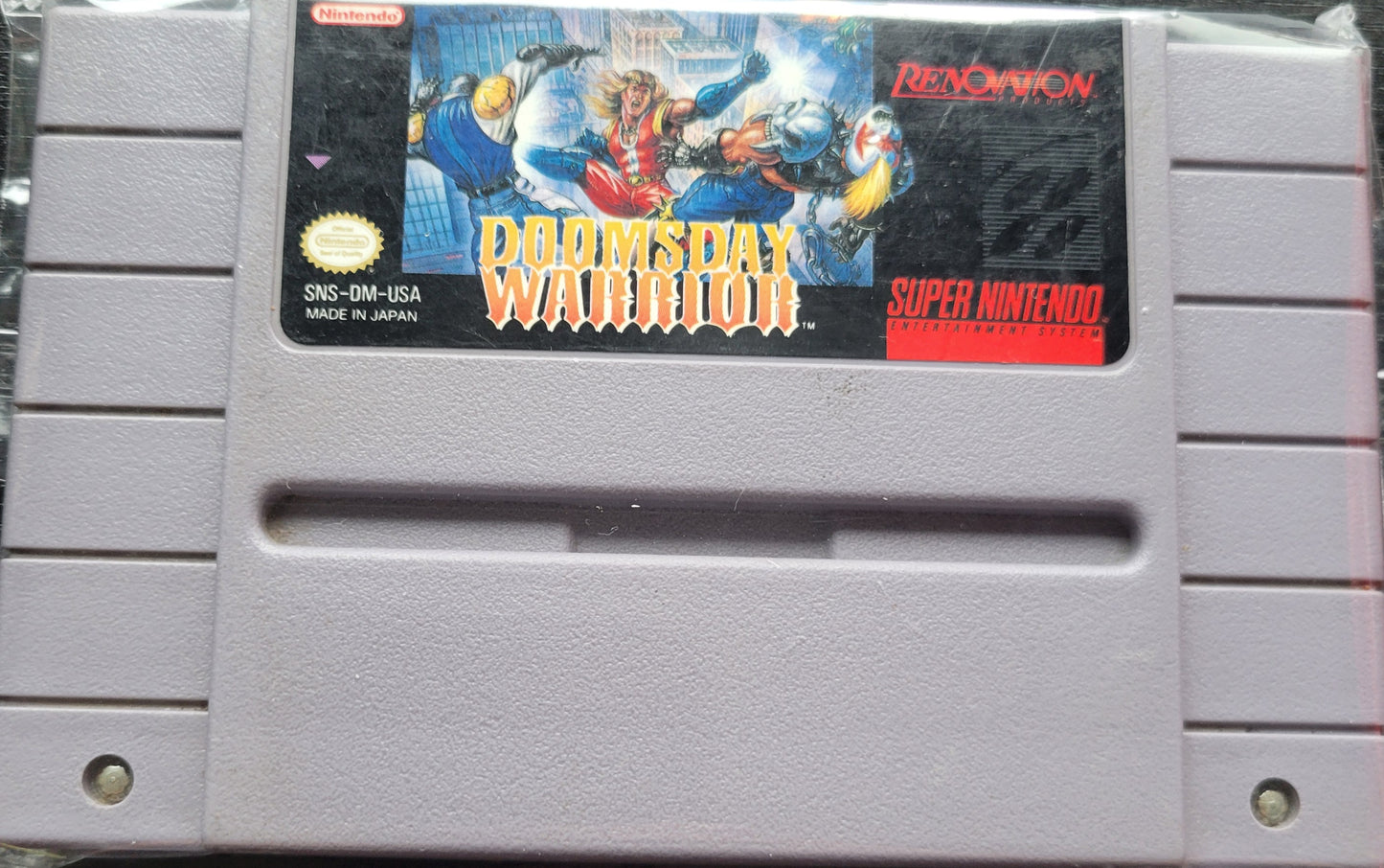 Authentic DOOMSDAY WARRIORS - SNES - Super Nintendo Ent. System NTSC Cartridge + Protector