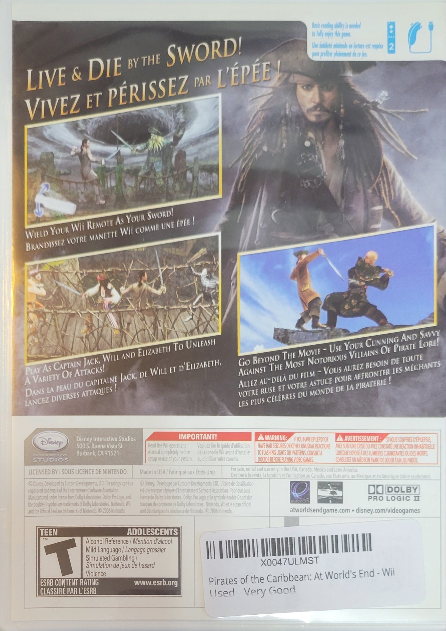 Disney Pirates of the Caribbean: At World's End – Nintendo Wii CIB – RE-SEALED + Like New