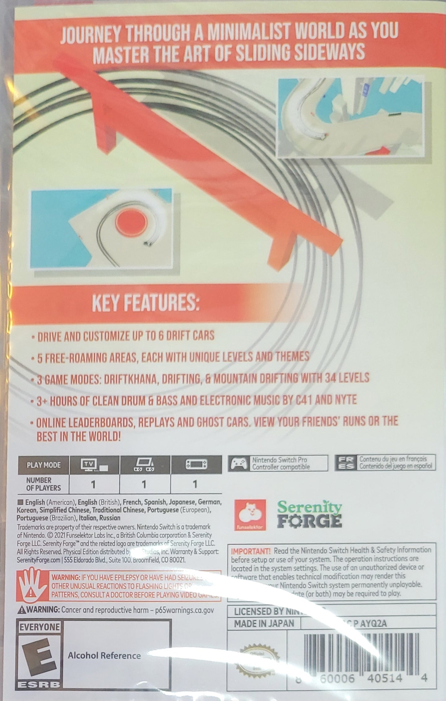 Absolute Drift Zen Edition – FACTORY SEALED – Nintendo Switch (2021) + Plastic Protection Sleeve