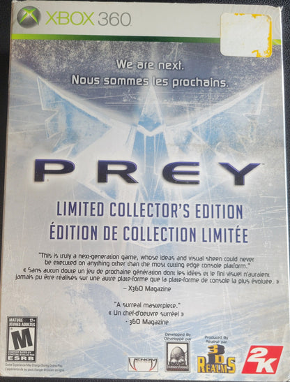 PREY Limited Collectors Edition (CIB) - Microsoft XBOX 360 - Pre-Owned Like New CLEAN DISC