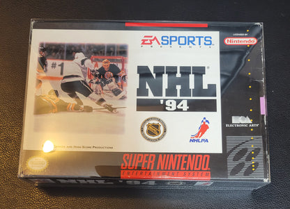 NHL 94' (SNES) - Super Nintendo Ent. 1994 IMMACULATE Condition - CWB Box + Manual + Protector