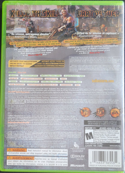 BulletStorm Epic Edition - (CIB) - Microsoft XBOX 360 - Pre-Owned Like New CLEAN DISC