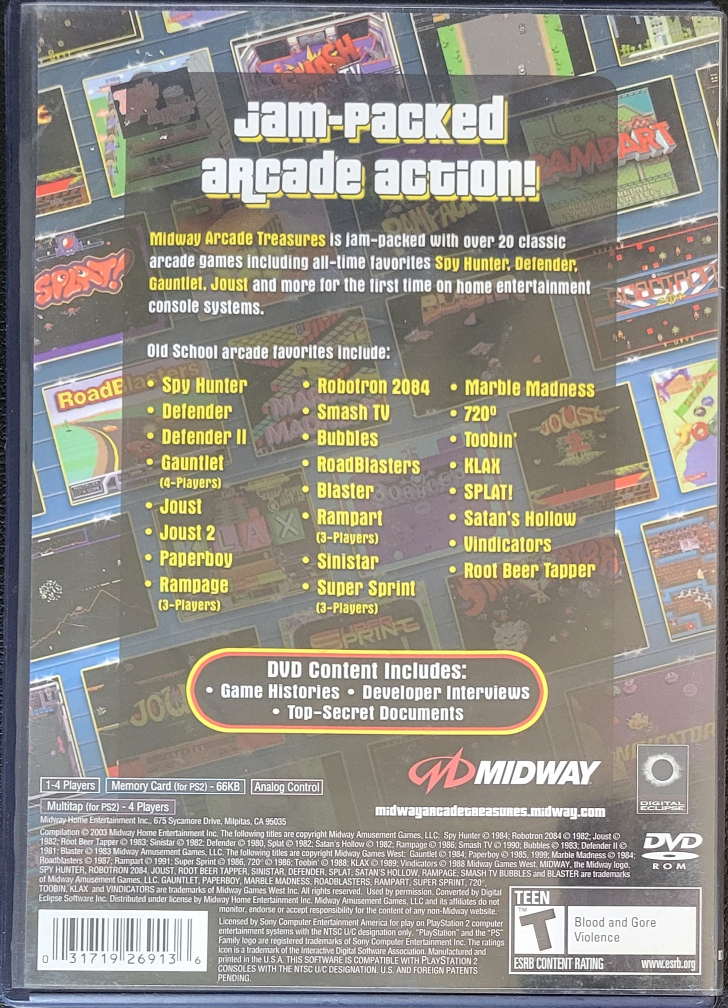 Midway Arcade Treasures - Sony PlayStation 2 PS2 (CIB) Pre-Owned Tested & Working Like New!