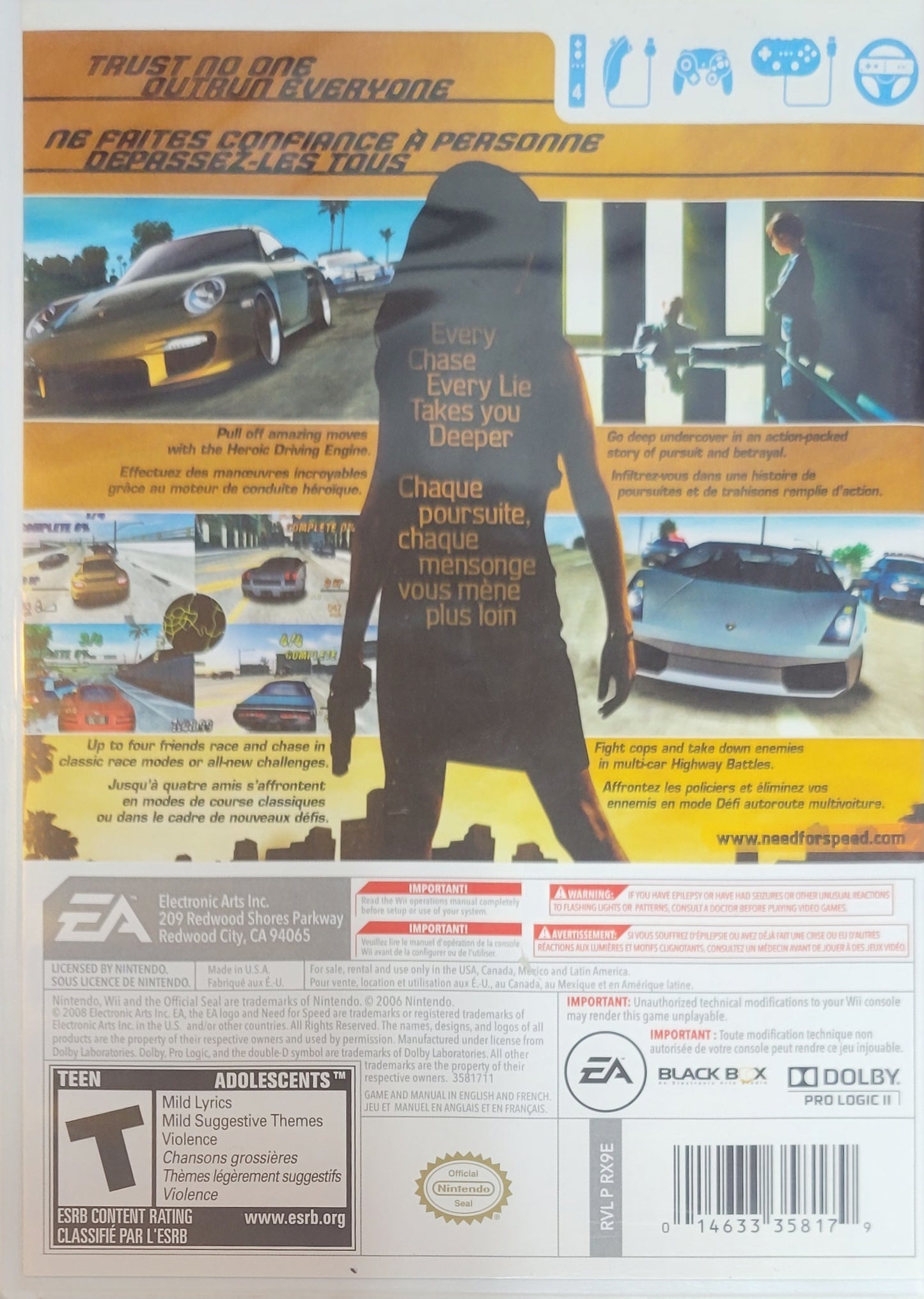 Need for Speed: Undercover – Nintendo Wii CIB – RE-SEALED