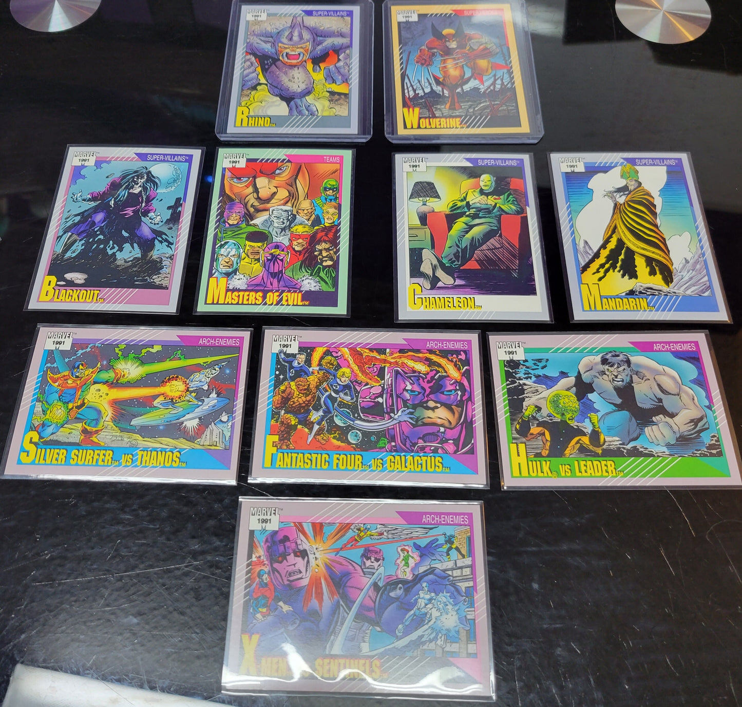 2ND EDITION Marvel Cards 1991 One & Only Extremely Rare Set Rhino + Wolverine Absolutely Mint Condition Worth Grading AUTHENTIC 10 Card Set