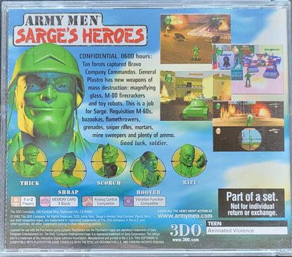 Authentic Army Men: Sarge's Hero's COLLECTOR'S EDITION - Sony PlayStation 1 PS1 Complete in Box (CIB) - Great Condition