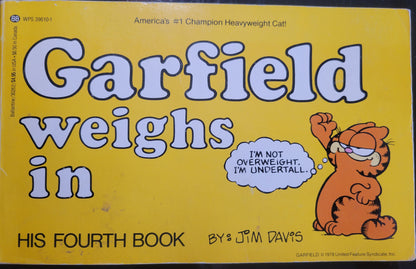 1st EDITION 1980s GARFIELD Book Club Edition: 4th SoftCover Book! "Garfield Weighs In"