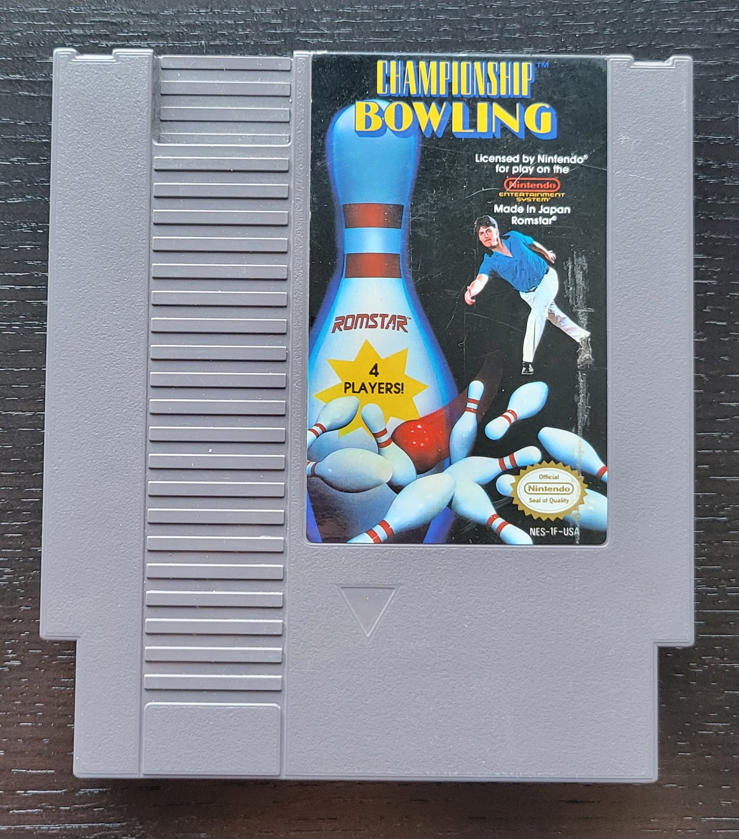 Championship Bowling - Authentic NES (Nintendo Entertainment System 1983) 72 Pin 8 Bit Video Game Cartridge