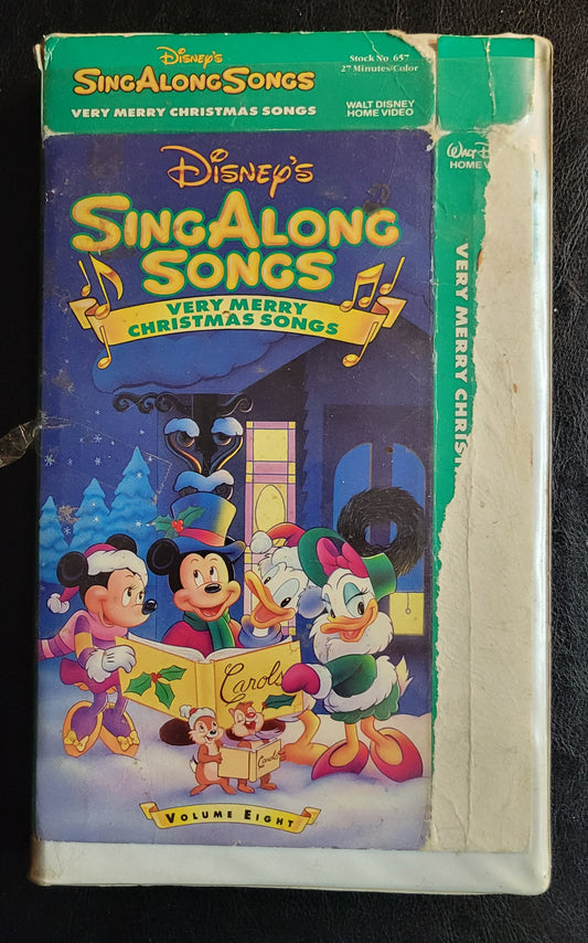 Walt Disney's Sing Along Songs Very Merry Christmas Songs 1990's VHS Tape + Box