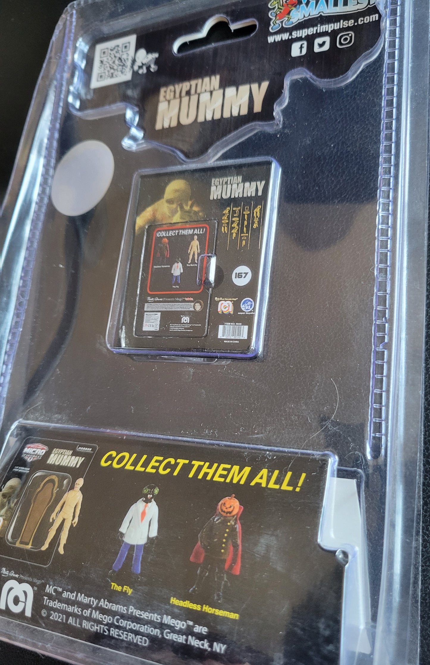 Action Micro Figures: Egyptian Mummy + Collector’s Case (Horror #167) – Brand New / Factory Sealed