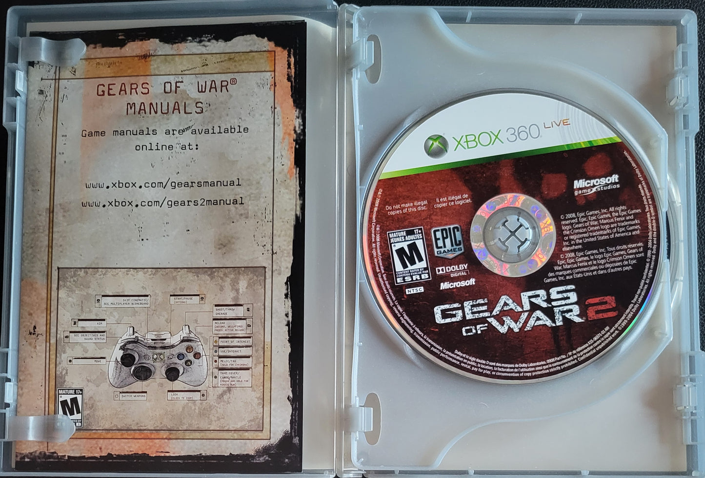 Gears Of War Triple Pack - Microsoft XBOX 360 - MINT CIB Pre-Owned Great Shape Tested & Working