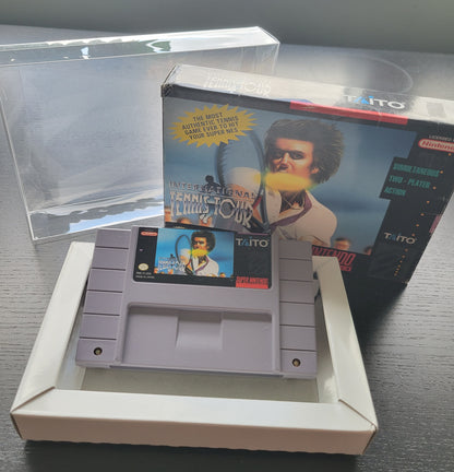 International Tennis Tour CWB Complete With Box - SNES - Super Nintendo Ent. System NTSC Cartridge + Plastic Protector