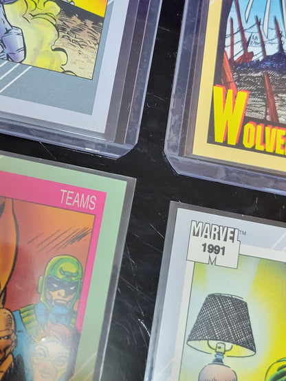 2ND EDITION Marvel Cards 1991 One & Only Extremely Rare Set Rhino + Wolverine Absolutely Mint Condition Worth Grading AUTHENTIC 10 Card Set