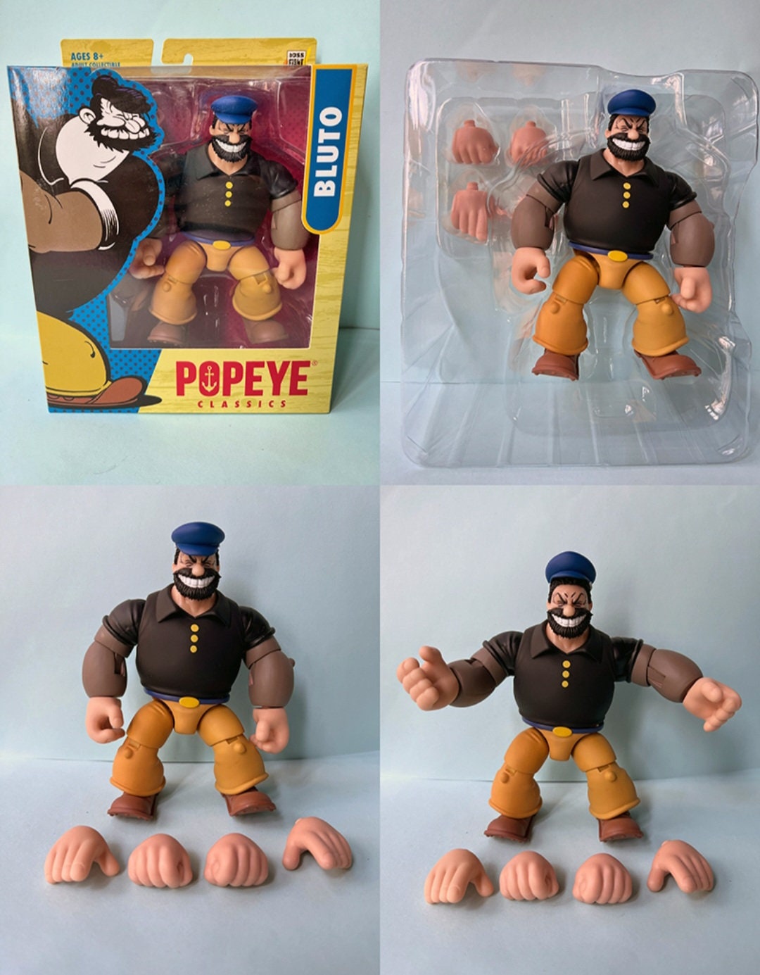 POPEYE Classics 1:12 Scale Action Figure Sealed Box Set Of 4 Olive Oyl Castor Oyl Bluto & Popeye! Age 8 + Adult Collectible Great Quality