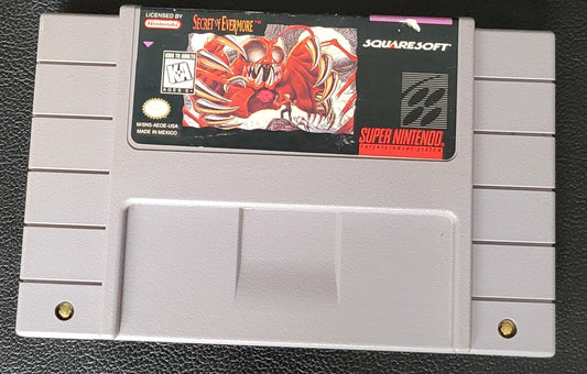 AUTHENTIC Secret Of Evermore - SNES - Super Nintendo Ent. System 1995 NTSC/PAL Cartridge + Protector