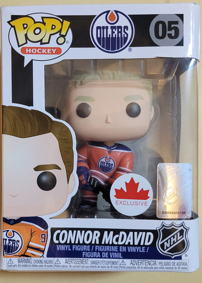 Funko Pop Hockey NHL Connor McDavid #05 Edmonton Oilers Orange Jersey Canada