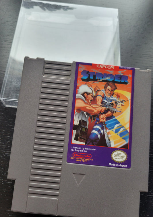 Authentic STRIDER - NES (1990 Nintendo Entertainment System) 72 Pin 8 Bit Video Game Cartridge + Protector GREAT SHAPE