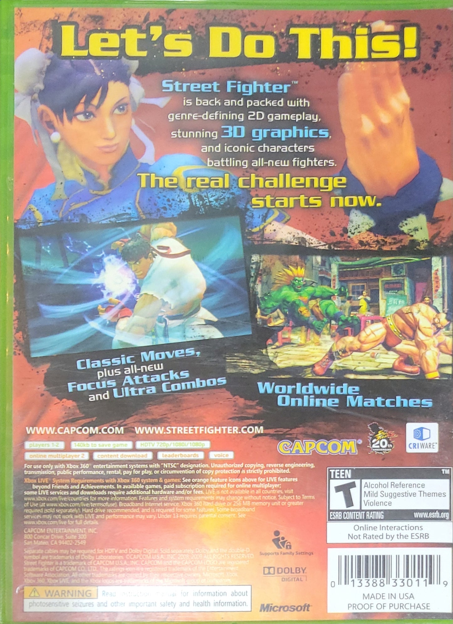 Street Fighter IV – Microsoft Xbox 360 CIB – Clean Disc – RE-SEALED (2009)