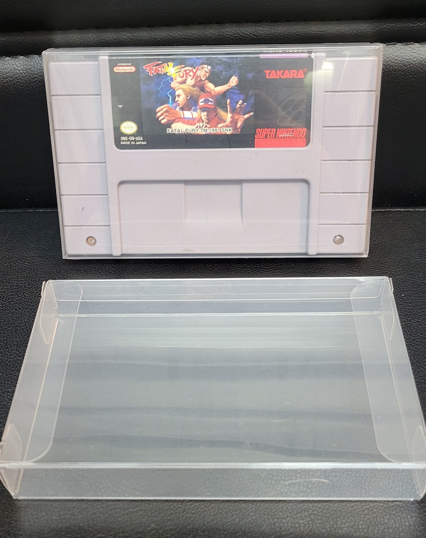 1992 Fatal Fury SNES Authentic Cartridge (Super Nintendo Entertainment System) Classic Arcade Game Great Original Condition Plus Protector