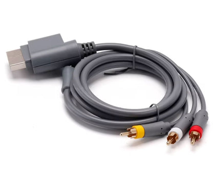 Xbox 360 AV Cable (Aftermarket) | Black or Gray | Replacement Audio Video Cable