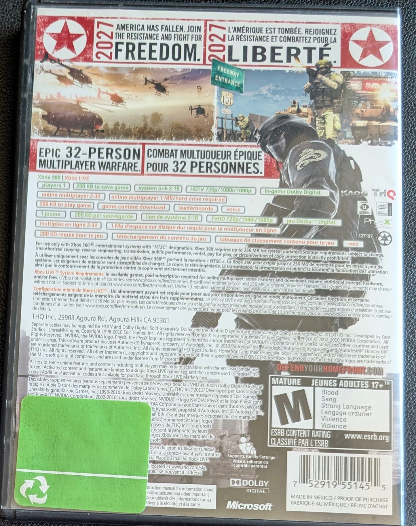 Homefront (2011) - CIB Xbox 360 | RE-Sealed
