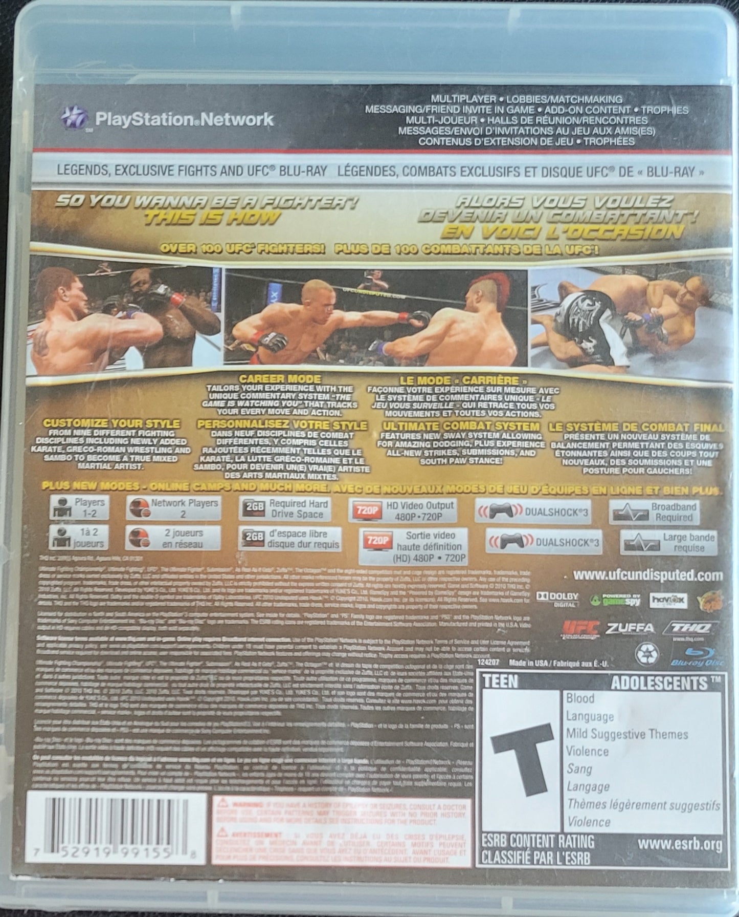 UFC Undisputed x2 09' + 10' - Sony PlayStation 3 PS3 Pre-Owned Great Shape Tested & Working
