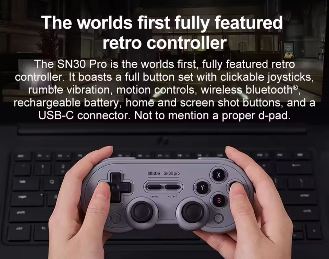 8BitDo SN30 Pro Universal Bluetooth Controller | Multi-Platform Gaming | Analog Joysticks | Multiple Colors