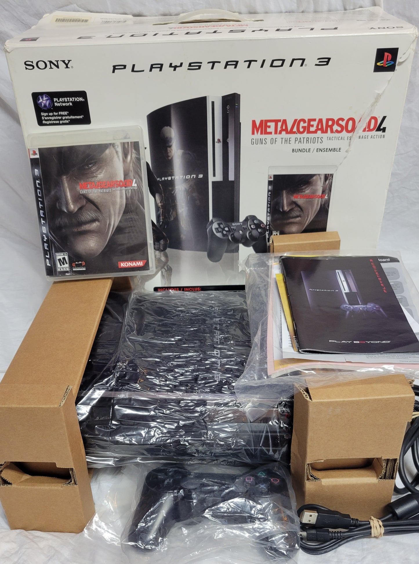 RARE Metal Gear Solid 4 Special Edition – Limited Package CIB | PS3 Slim Console + 1 Controller + Hookups | Factory Inserts | Matching Serials | Excellent Condition