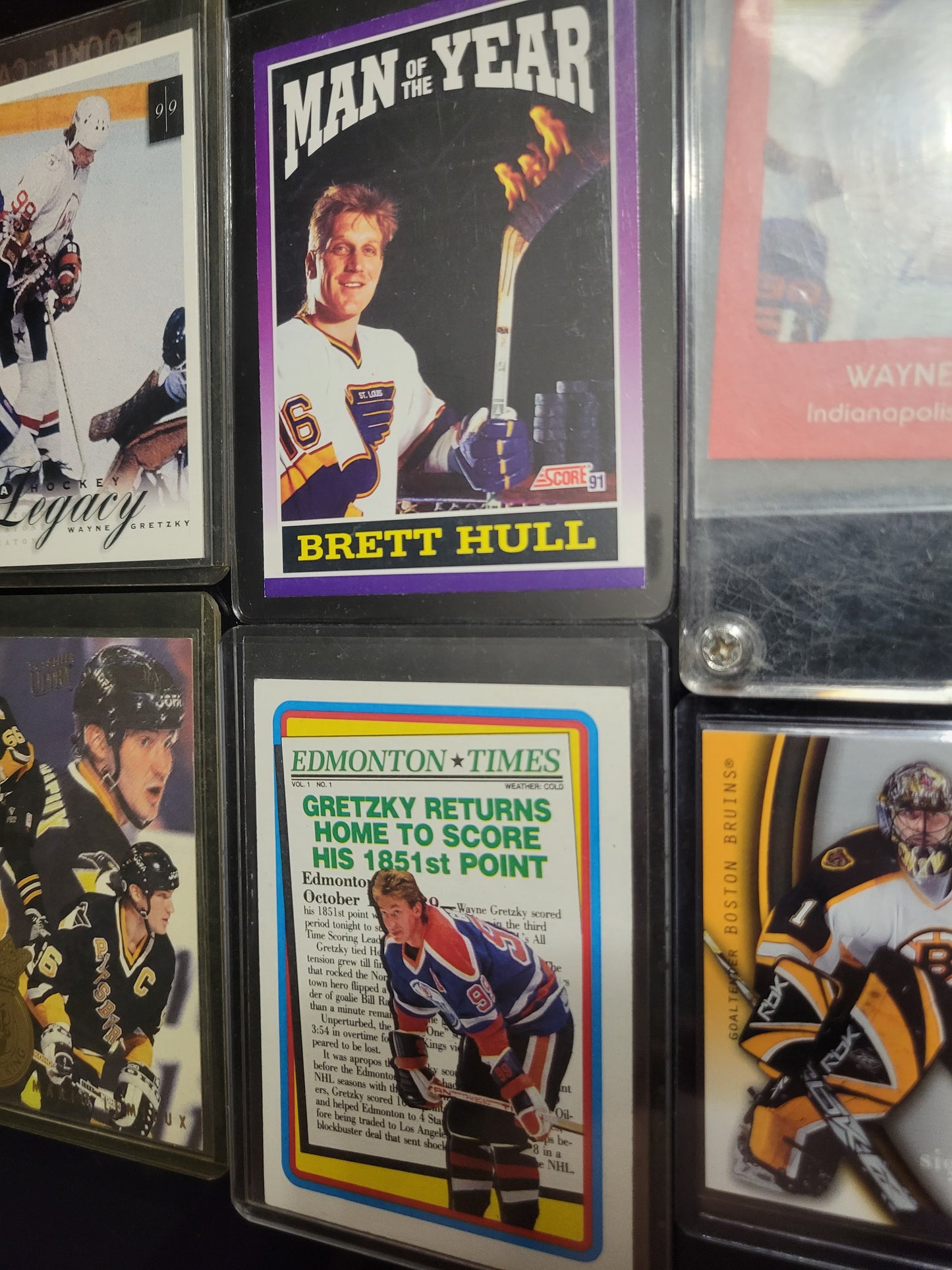 Lot Of 6 BIG NAMES Near Mint Condition 1990's NHL HOCKEY Cards - Autograph - Wayne Gretzky - Brett Hull