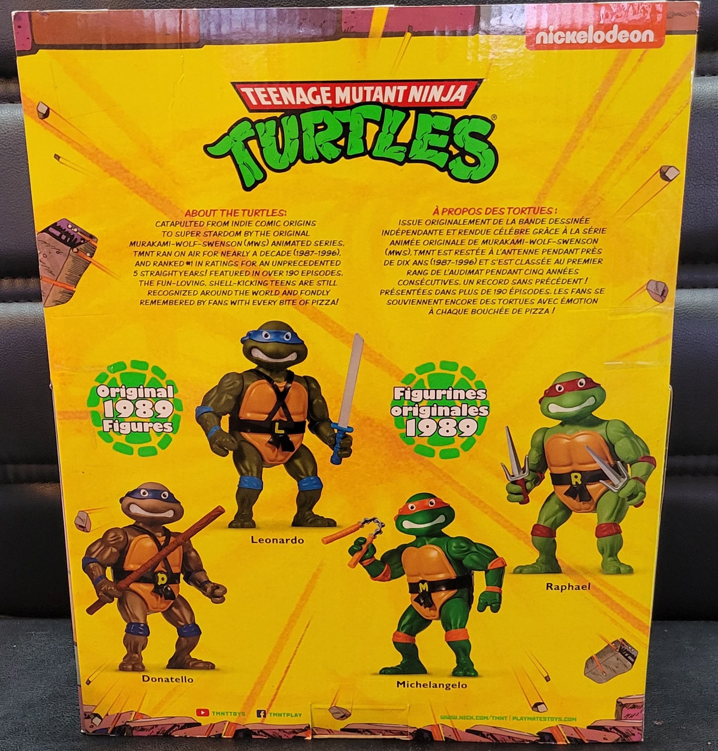 Giant Original 1989 Ninja Turtles Movie TMNT Teenage Movable Toys Mutant Action Figure Weapons + Pizza Included COWABUNGA DUDES!