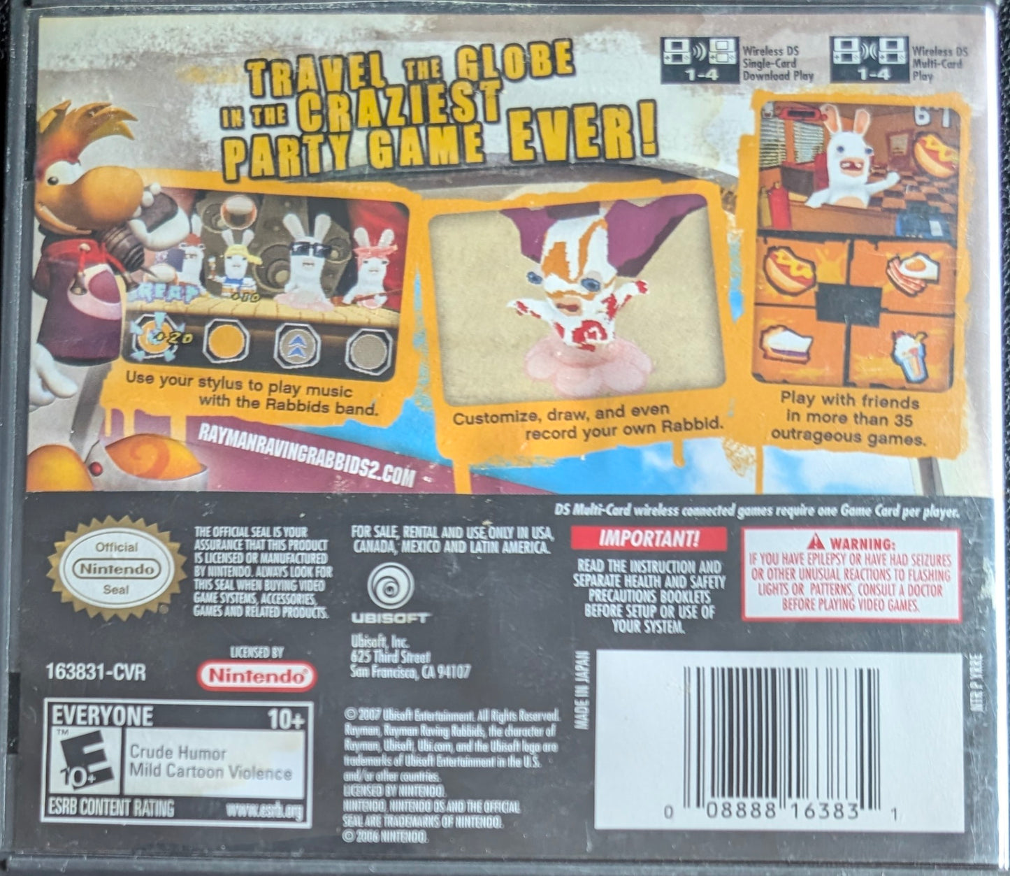 Rayman Raving Rabbids 2 – 2007 Nintendo DS CIB – RE-Sealed – Excellent