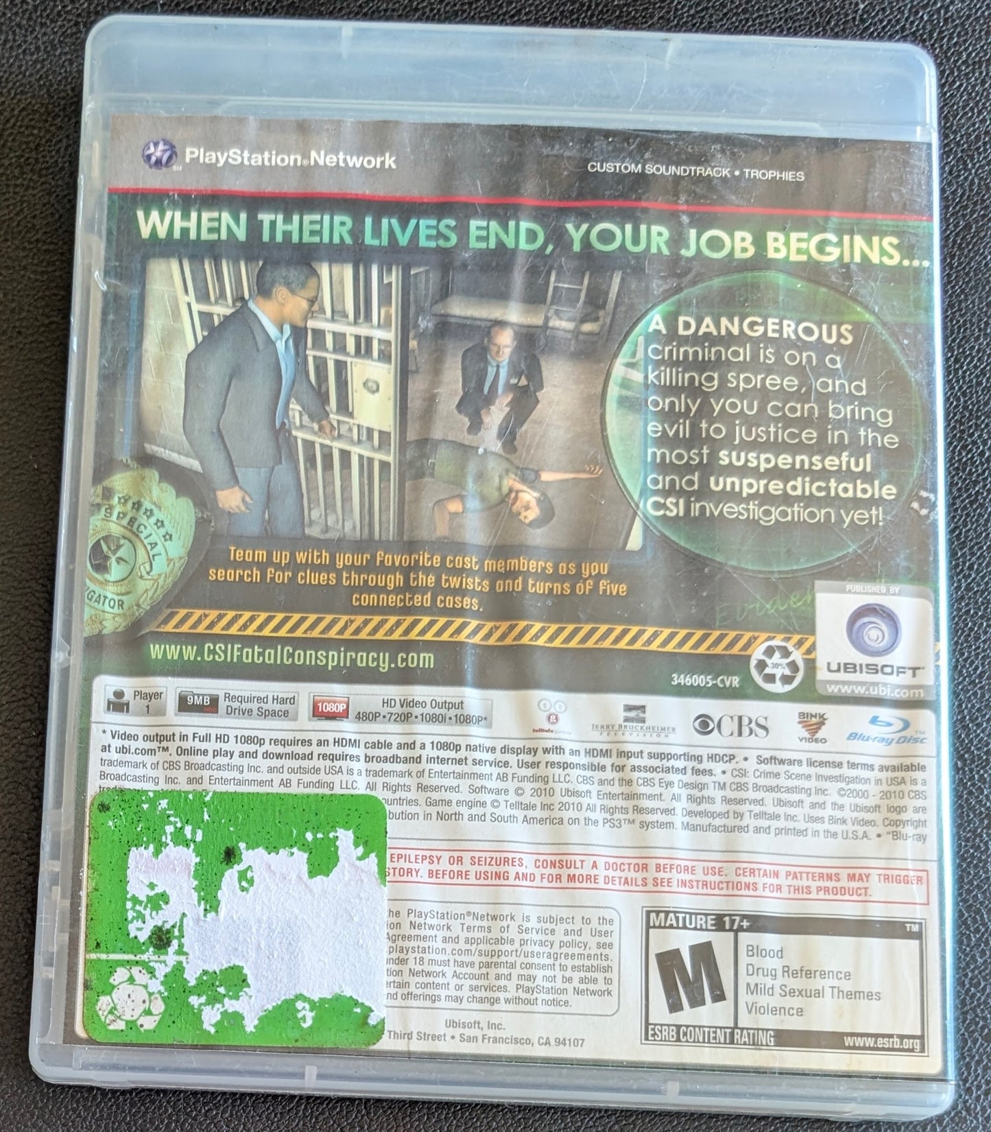 CSI: Crime Scene Investigation – Hard Evidence (2007) - CIB PlayStation 3 (PS3) | RE-Sealed