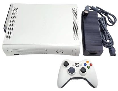 White Microsoft Xbox 360 Pro Bundle + 1 Game + 1 Controller Excellent - Refurbished