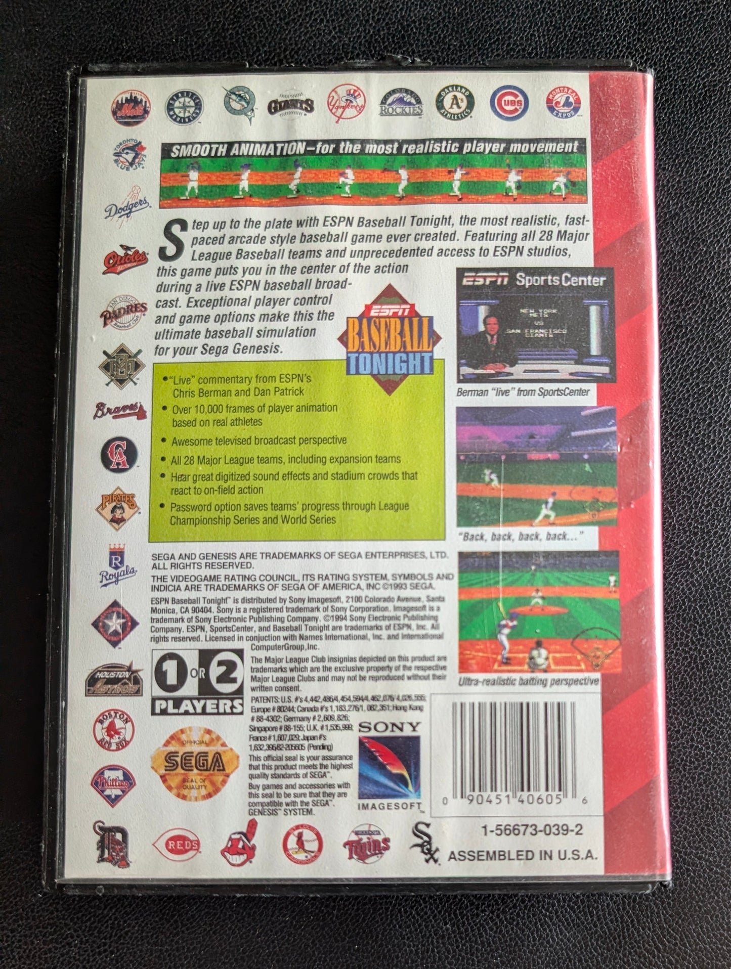 ESPN Baseball Tonight - Boxed (Sega Genesis) | 1994 | Sports / Baseball