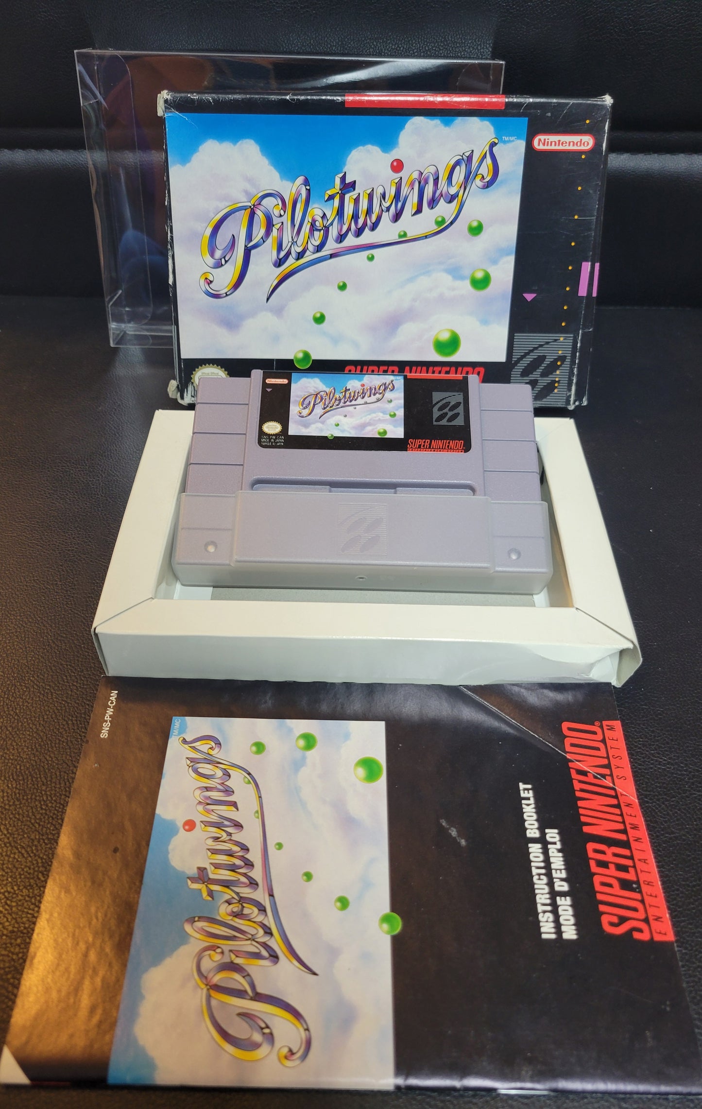 PILOT WINGS (SNES) - Super Nintendo Ent. 1990 Great Condition - CWB Box + Manual + Protector