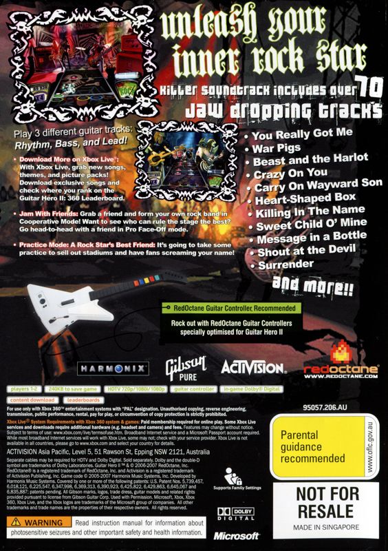 Guitar Hero II – 2006 Microsoft Xbox 360 CIB – RE-Sealed – Excellent