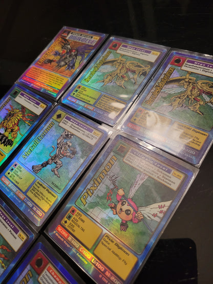 1999 Lot Of 9 HOLO BANDAI: DIGIMON Including One 1st Edition Holographic Trading Cards