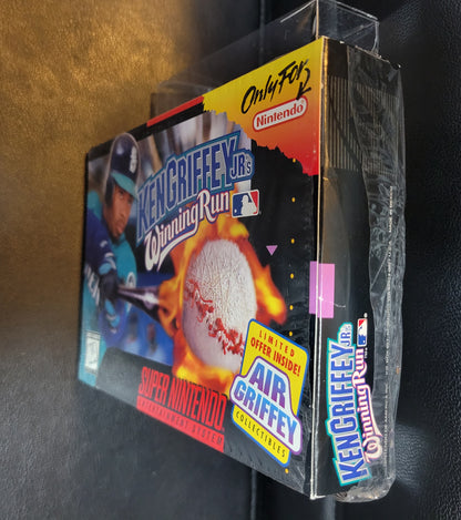 Ken Griffy Jr's Winning Run 1994 (SNES) FACTORY PLASTIC + HANG TAB (REAL CIB) - Pristine Condition - NTSC Cartridge + Protector