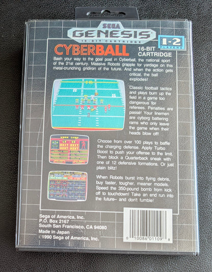 CyberBall - Boxed CIB Hang Tab (Sega Genesis) | 1990 | Sports / Futuristic Football