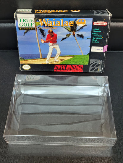 WAIALAE Golf CIB Authentic - SNES - Super Nintendo Ent. System 1992 NTSC/PAL Cartridge+ Plastic Protector