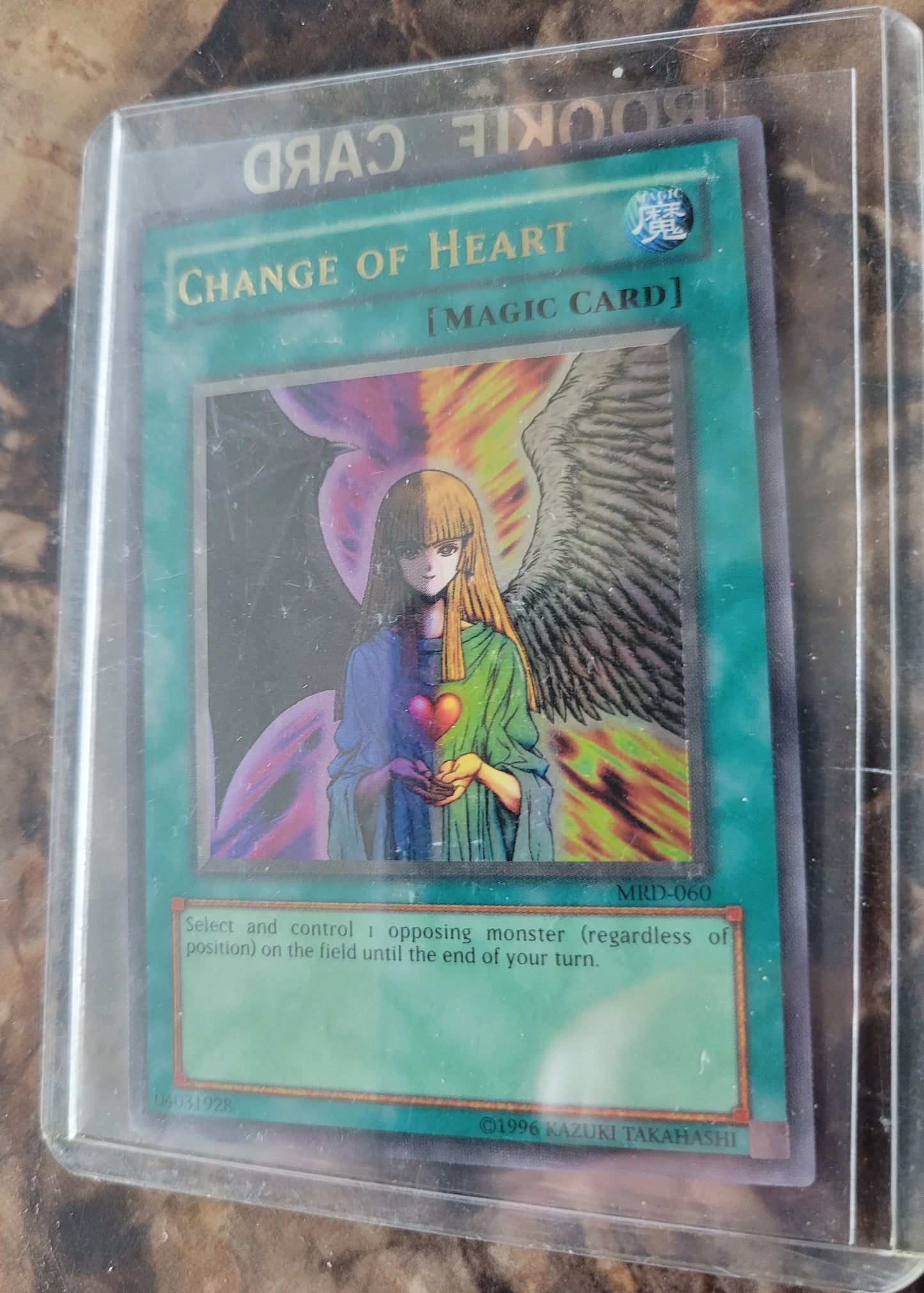 Authentic 1999 Edition MRD-060 "CHANGE OF HEART" Yugioh Card Ultra Rare Holographic Limited Edition Near Mint Plastic Sleeve Since New