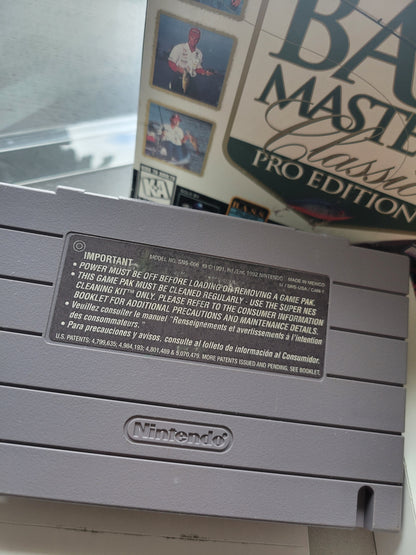 BASS MASTERS CWB Complete With Box - SNES - Super Nintendo Ent. System NTSC Cartridge + Plastic Protector & RARE Poster!