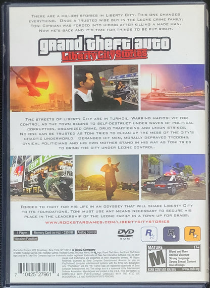 GTA Grand Theft Auto: Liberty City Stories + Poster - Sony PlayStation 2 PS2 (CIB) Pre-Owned Tested & Working Great Shape!