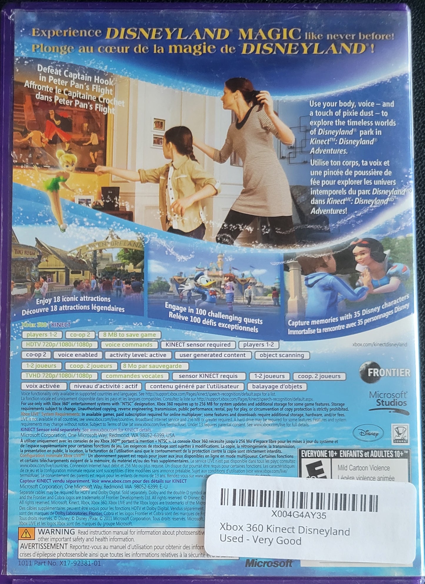 Disneyland Adventures Kinect – Microsoft Xbox 360 CIB – Clean Disc – RE-SEALED (2011)