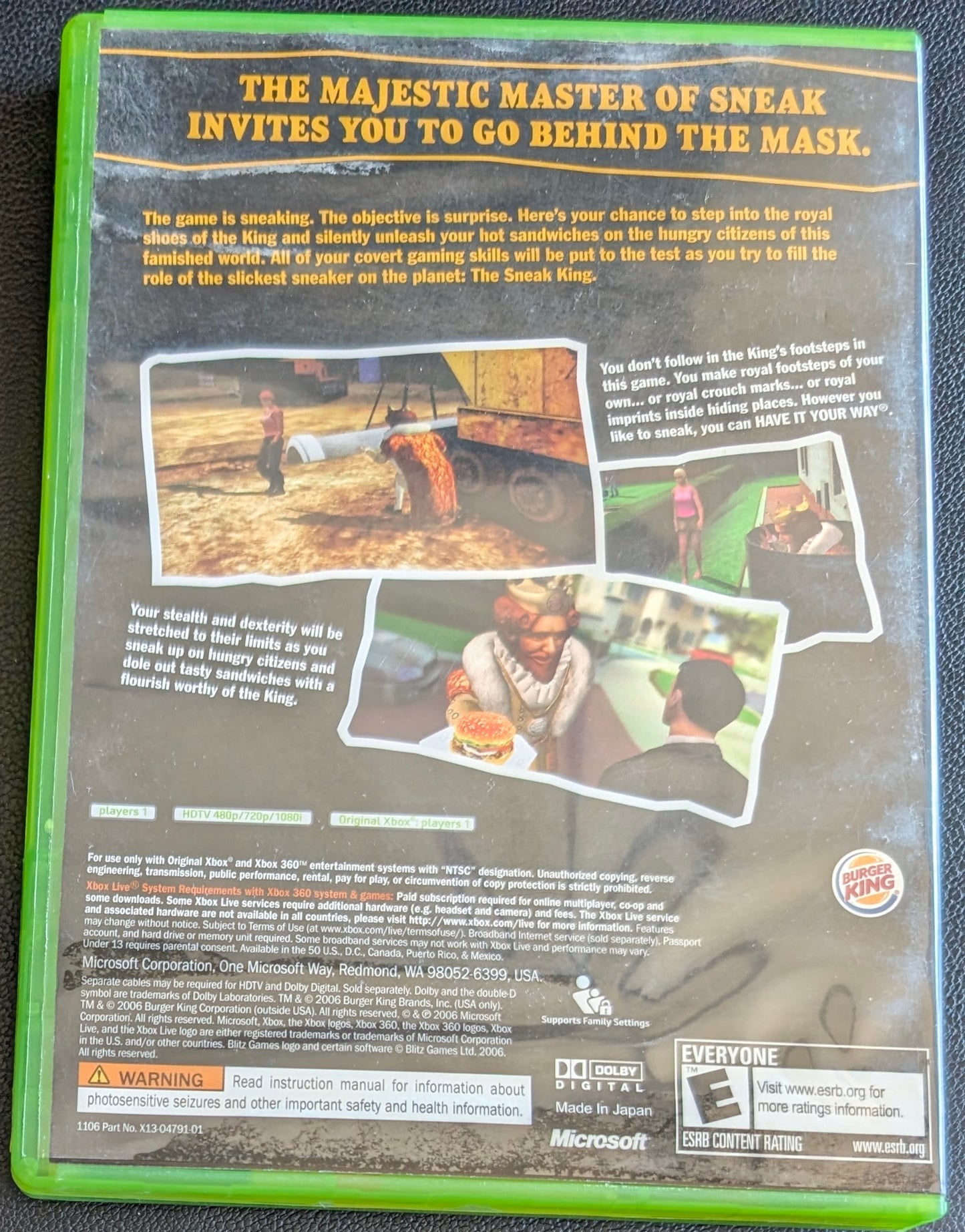 Sneak King (2006) - CIB Xbox 360 | RE-Sealed
