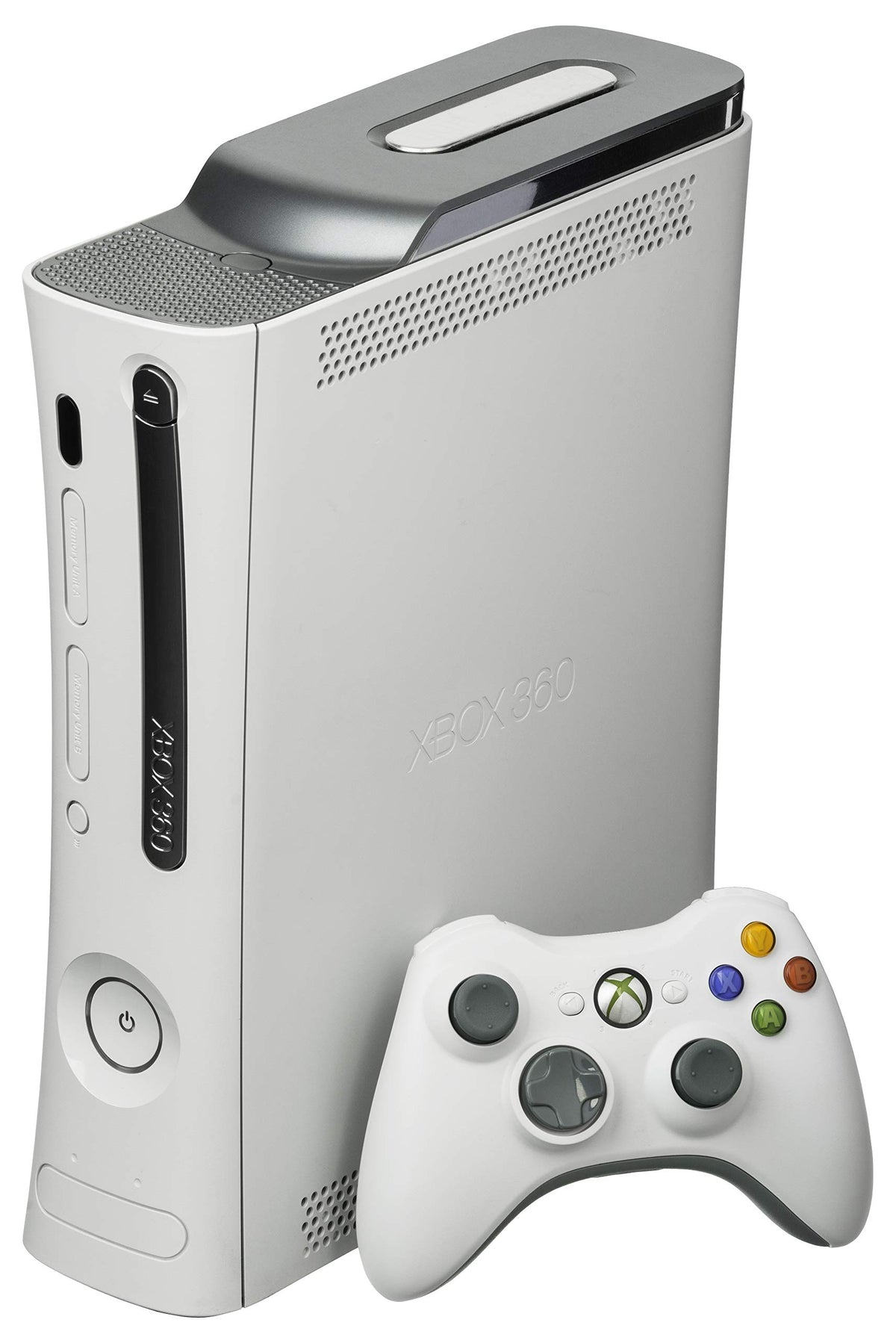 White Microsoft Xbox 360 Pro Bundle + 1 Game + 1 Controller Excellent - Refurbished