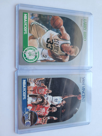 1990 HOOPS Larry Bird #39 & Sam Vincent #223 Only Card In Existence Jordan Wearing # 12 Jersey Ultra Rare Most Desirable 2 Pieces In The Set