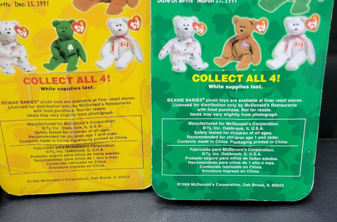 Extremely Rare 1999 Vintage McDonald's Ty Toys Complete Set 4 MINT CONDITION