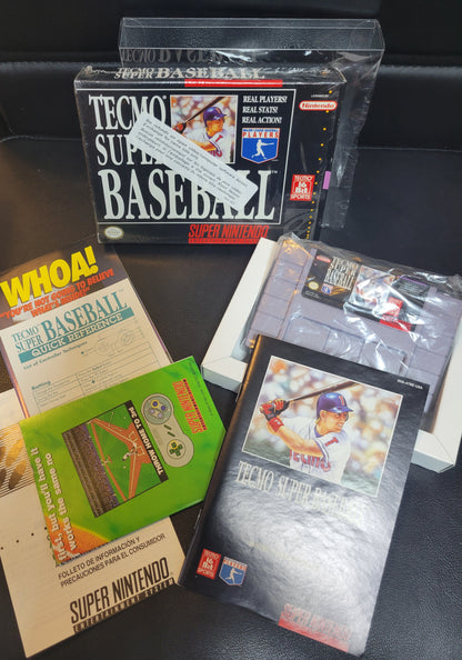 Tecmo Super Baseball (SNES) - Super Nintendo Ent. 1995 PRISTINE Condition FACTORY PLASTIC - (CIB)