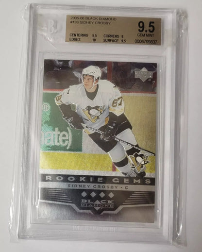 2005 06' Sidney Crosby GEM MINT ROOKIE Upper Deck Black Diamond  Bgs 9.5 Rc 193